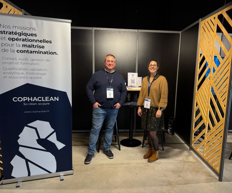 Mathilde et Frédéric sur le stand Cophaclean